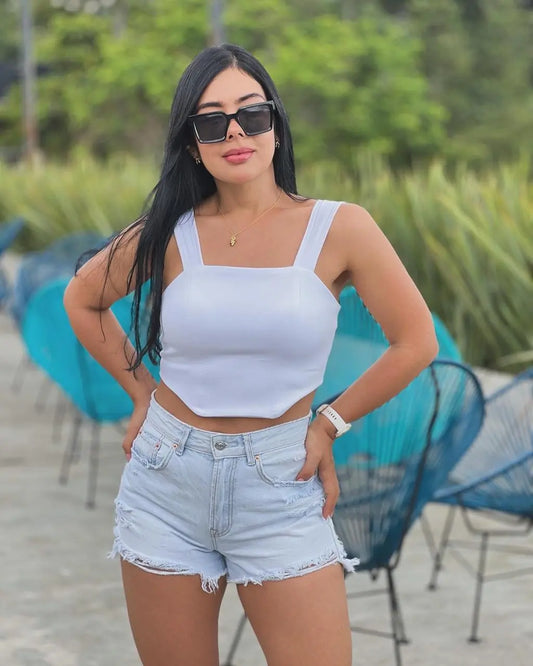 CROP TOP TELA SCUBA